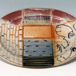 Bild/Servierplatte, oval, 29x24cm ovaler Teller