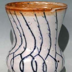 Vase, H16 Ø13 cm, blaues Ritzdekor P1010766_Vase_16x13cm_web